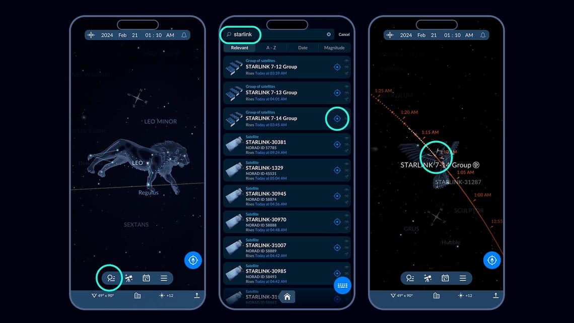 "Поїзд" Ілона Маска онлайн. 5 додатків, які допоможуть побачити супутники Starlink в небі